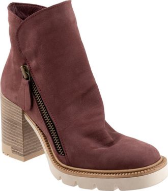 Bueno Elliott Block Heel Bootie in Dark Wine Nubuck at Nordstrom, Size 5.5-6Us