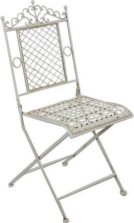 Biscottini International Biscottini - Silla Plegable De Hierro Forjado Silla De Jard&iacute;n Y Terraza Silla De Comedor Estilo R&uacute;stico Vintage Para Interior Y Exterior