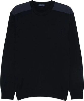 Paul & Shark Wollen Crew-neck Sweater - Heren - Ronde hals truien - Blauw - M - Wol - Truien & Vesten