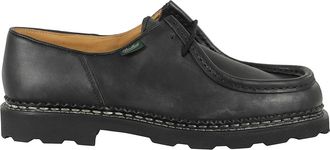 Paraboot Koffie Leren Derbies met Noorse Stiksels - Heren - Veterschoenen - Zwart - 42 1/2 EU - Schoenen