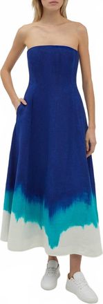 Gabriela Hearst Alessia Dress In Cobalt Multi