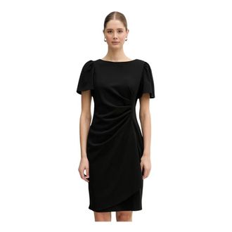 DKNY Ruched Mini Dress - Dames - Korte kleedjes - Zwart - 2XS - Polyester - Kleedjes