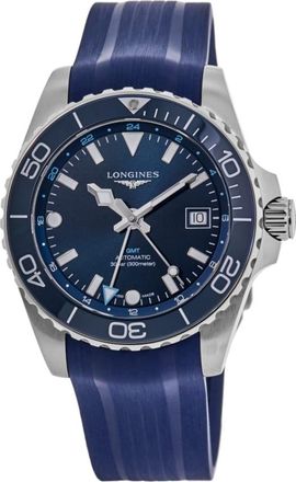Longines HydroConquest GMT Blue Dial Rubber Strap Mens Watch L3.790.4.96.9