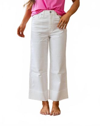 Kancan High Rise Cropped Wide Leg Jeans In White