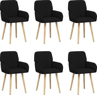 vidaXL Sillas De Comedor 6 Uds. Tela Negro 56,5 X 50 X 87,5 Cm Vidaxl