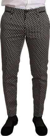 Dolce & Gabbana Mens Black White Check 3 Piece Set Martini Suit Polyester Nylon