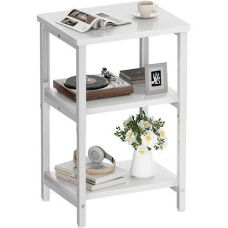 OEM Mesita Auxiliar - Hlonone - Vintage - Acero - 37x30x62 Cm - Blanco