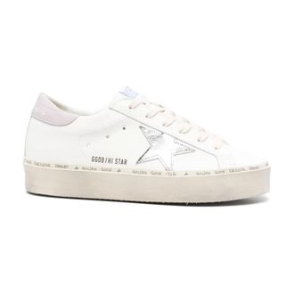 Golden Goose Sneakers, female, Pink, Size: 8 US Pink Hi Star Leather Sneakers