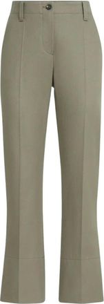 Brunello Cucinelli Broek met riemlussen - Dames - Broeken - Groen - Maat: XS Katoen