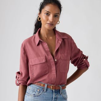 Levi's Elaine Utility Shirt - Womens - XS - Red