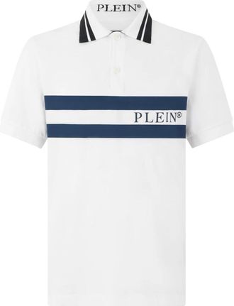 Philipp Plein Polo Shirt Ss Logo - Heren - Polos - Wit - 2XL - Katoen - Tops
