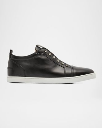 Christian Louboutin Men & apos;s F. A.V. Fique A Vontade Spiked Leather Slip-On Sneakers