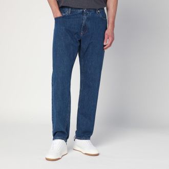 Dolce & Gabbana Jeans blu in denim con targhetta logo