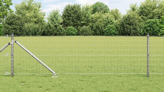 Berkfield Home Euro Fence with 7 Spike Posts 0.8x10 m Galvanised Steel in Silver