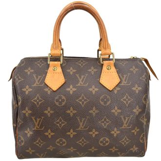 Louis Vuitton Speedy Handbag Monogram Canvas Brown Canvas Handbag (Pre-Owned)