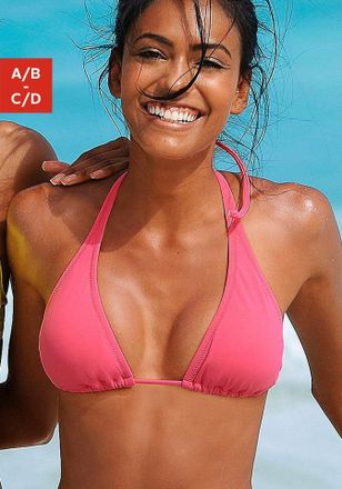 Buffalo Triangel-Bikini-Top BUFFALO Happy, Damen, Gr. 32, Cup A/B, rosa, Microfaser, Polyamid, unifarben, Bikini-Oberteile Triangel-Bikini-Top, im schlichten 