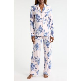 Nordstrom Moonlight Eco Knit Pajamas in Pink- Blue Primavera Floral at Nordstrom, Size X-Small