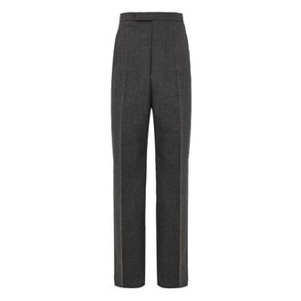 Thom Browne Heren, Broeken, Grijs, Maat: XL Wol