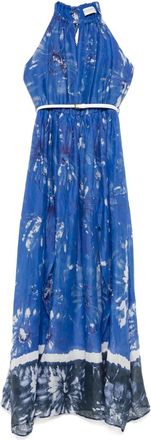 Ermanno Scervino Abito lungo con stampa a fiori - Blu