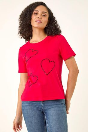 Roman Embellished Heart T-Shirt