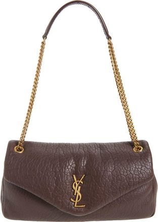 Saint Laurent Medium Calypso Leather Shoulder Bag in Raisin at Nordstrom