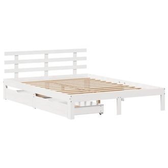 Berkfield Home Decorative Bed Frame with Drawers without Mattress White 160x200 cm