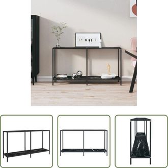 vidaXL vidaXL Tavolo in acciaio - Tavolo Consolle Nero 140x35x75,5 cm in Vetro Temperato