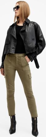 AllSaints Womens Cotton Duran Skinny Denim Cargo Jeans, Size: 25