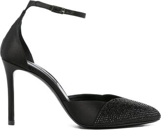 Giorgio Armani 90 mm pumps verfraaid met kristallen en enkelbandje - Zwart