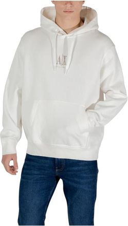 A|X Armani Exchange Logo Print Crewneck Sweatshirt Mannen Lente/Zomer - Heren - Hoodies - Beige - 2XL - Hoodies & sweatvesten