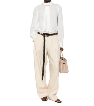 Brunello Cucinelli White Turtle Neck Top