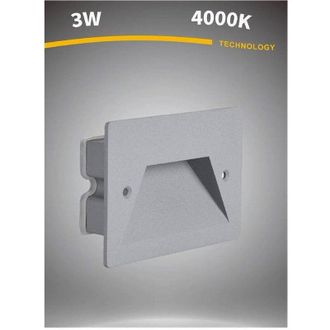 Trade Shop Trade Shop Traesio - Trade Shop - Segnapasso A Led 3w Grigio Faretto Applique Luce Fredda Calda Naturale Ip65 Es49