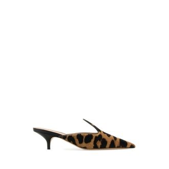 Ferragamo Gedrukte kalfshaar Dorye muilezels - Dames - Pumps - Veelkleurig - 36 1/2 EU - Schoenen