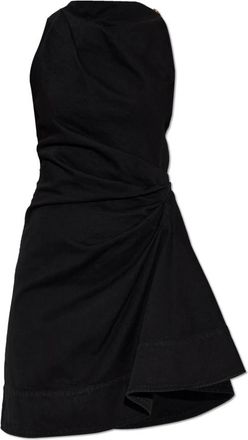 Alexander McQueen Denim Asymmetric Mini Dress - Dames - Korte kleedjes - Zwart - S - Denim - Kleedjes