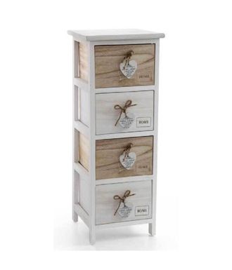 Trade Shop Trade Shop - Cajonera Coraz&oacute;n Colgante 4 Cajones Madera Bicolor Hogar 80x26x32cm 793387