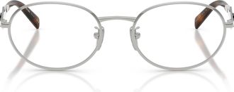 Prada 0pr D53vd Oval Silver Metal Frame Eyeglasses