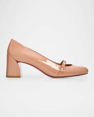 Christian Louboutin 55mm Jane Nina Patent Leather Mary Jane Pumps