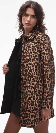 Mango Cappotto oversize marrone leopardato