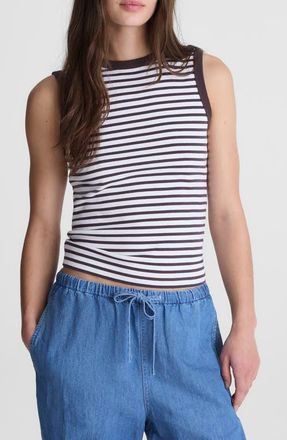 Madewell The 90s Compact Cotton Shell Tank in New York Stripe at Nordstrom, Size Xx-Small