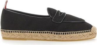 Thom Browne Black Slip On Espadrille Loafers