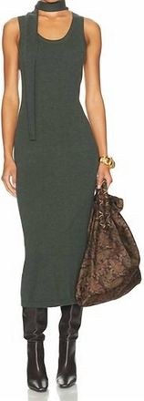Matthew Bruch Womens Scarf Tank Midi Dress In Forest Knit