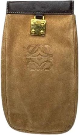 Loewe Pre-owned Vintage Suede Pouch - - Pre-owned - Donna - Marrone - ONE SIZE