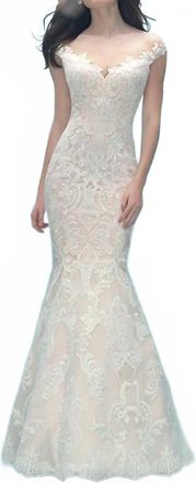Allure Bridals Mermaid Wedding Dress In Antique Ivory