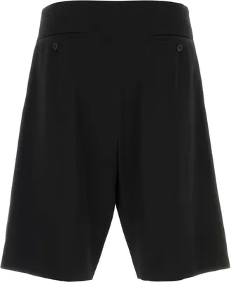 The Row Mens Black Wool Sayed Bermuda Shorts Exterior