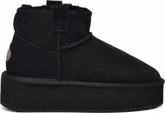 Emu Schoenen, Dames, Zwart, 36 EU, Leer, Foy Flatform Micro
