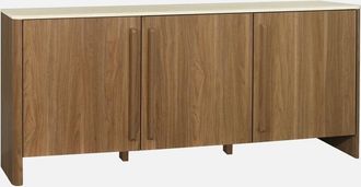 Sweeek Aparador De Madera Con Sobre Efecto Travertino 3 Puertas, 160cm