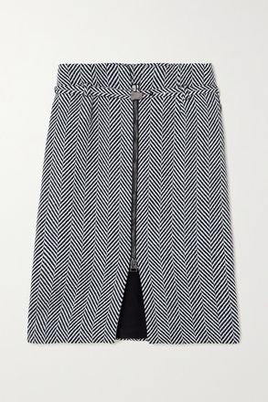 Tom Ford Gonna In Misto Lana A Spina Di Pesce Con Cintura - Grigio