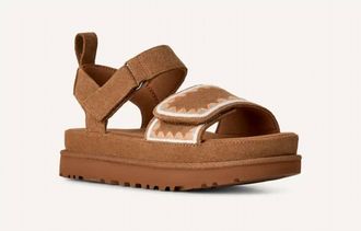 UGG Womens Goldenstar Artistitch Sandal In Chestnut