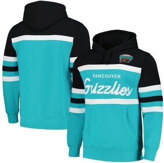 Mitchell & Ness Mens Mitchell & Ness Turquoise/Black Vancouver Grizzlies Head Coach Pullover Hoodie at Nordstrom, Size X-Large