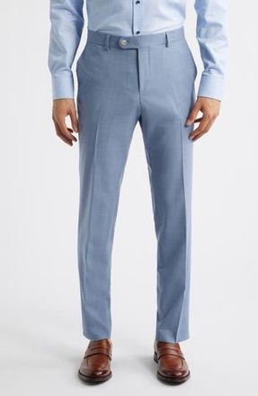BOSS Genius Slim Fit Flat Front Stretch Dress Pants in Open Blue at Nordstrom Rack, Size 38